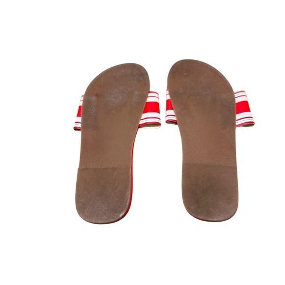 Eden Rock St Barth’s flat slip on Sandals orange white stripe size 10 - Picture 4 of 4